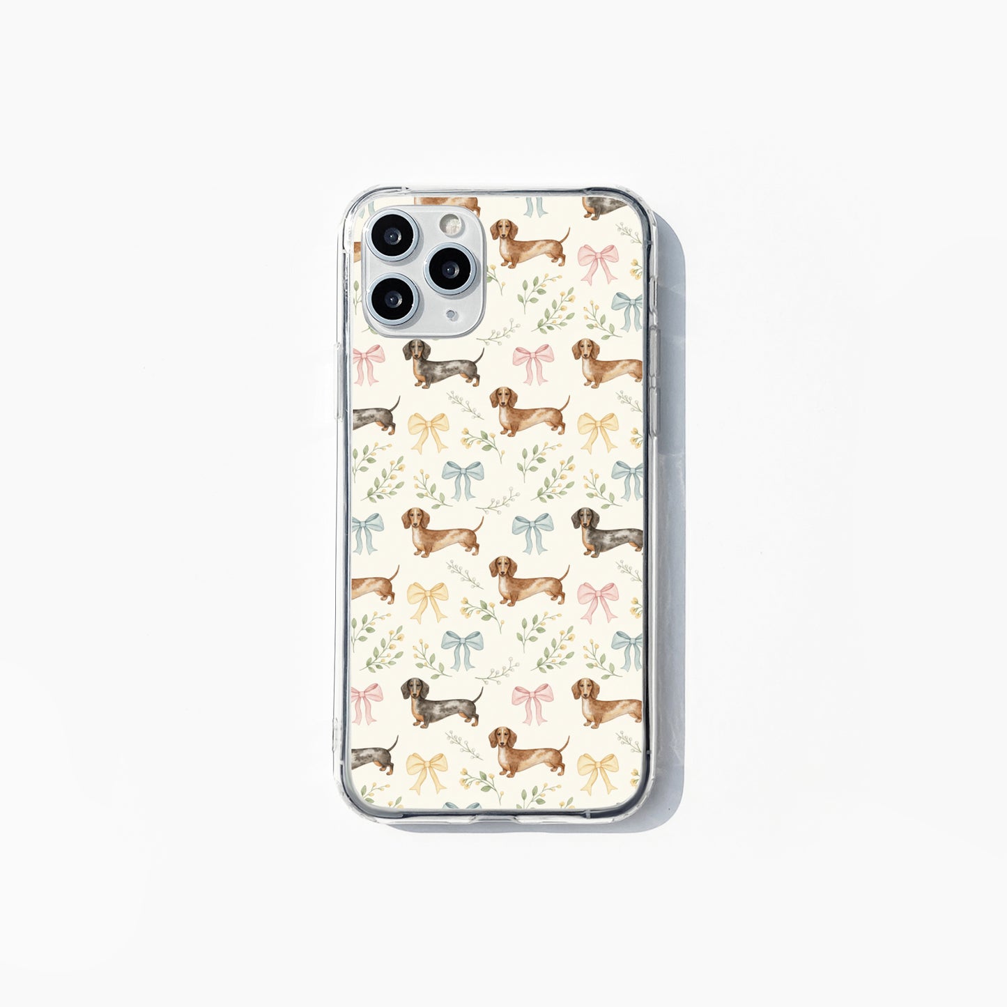 Dachshund and bows phone case insert