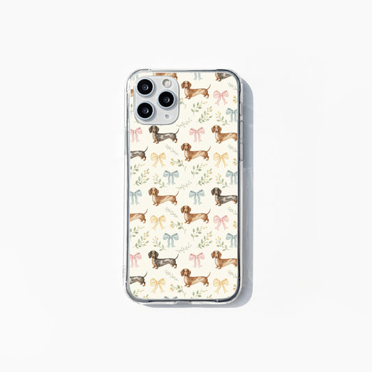 Dachshund and bows phone case insert